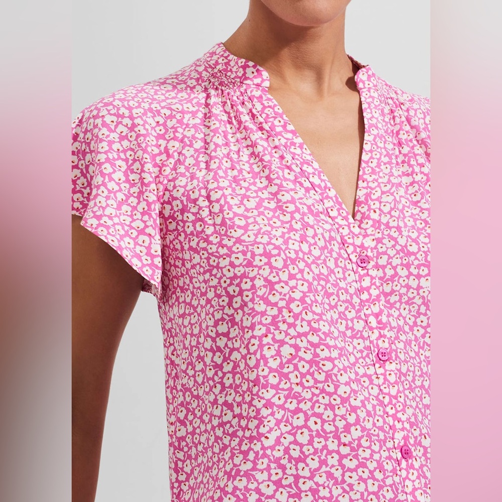 Hobbs London Cosima Top in Fuchsia Multi Flower - Picture 2 of 8